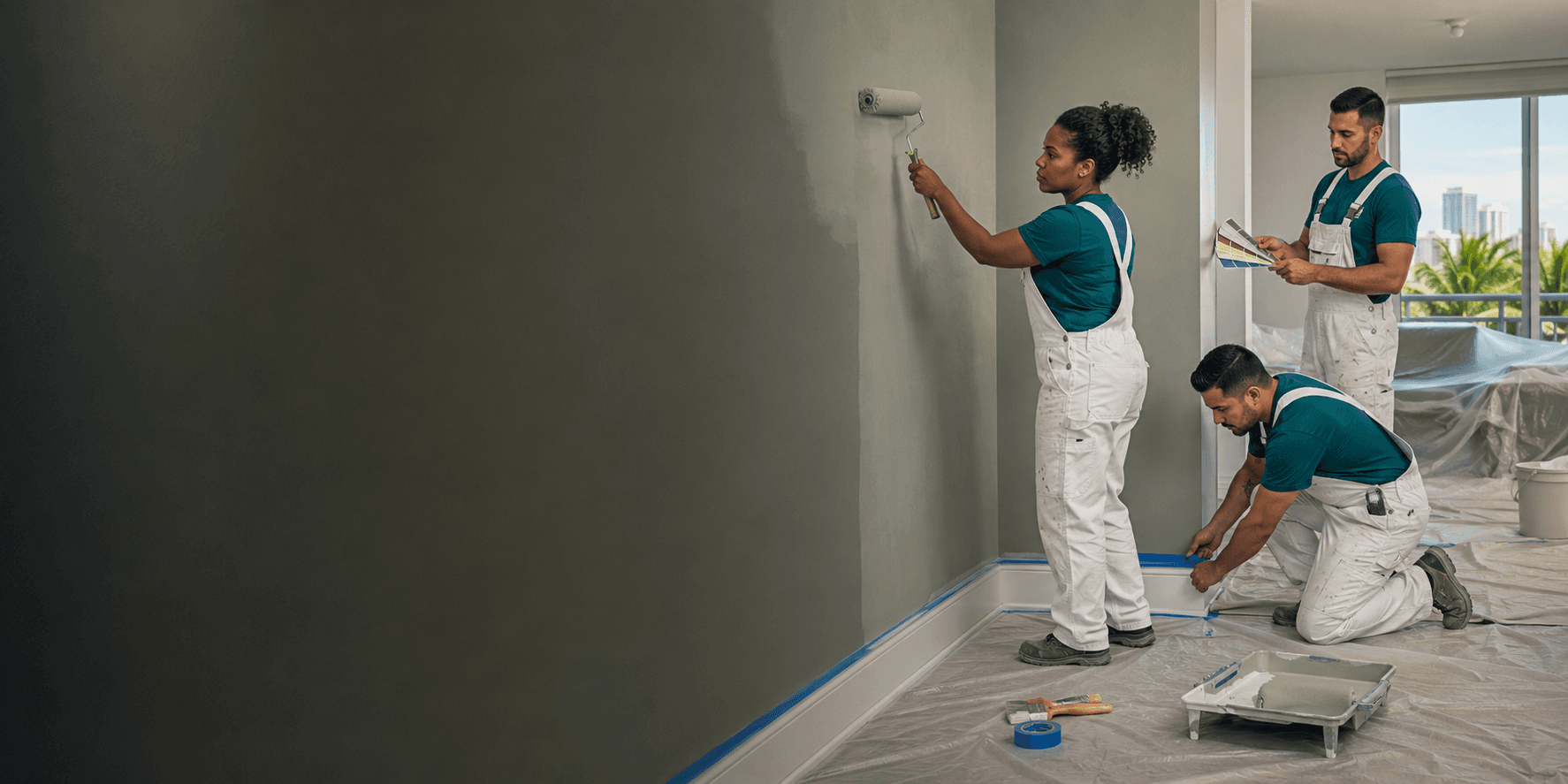 OOH! coordinated painting crew at work