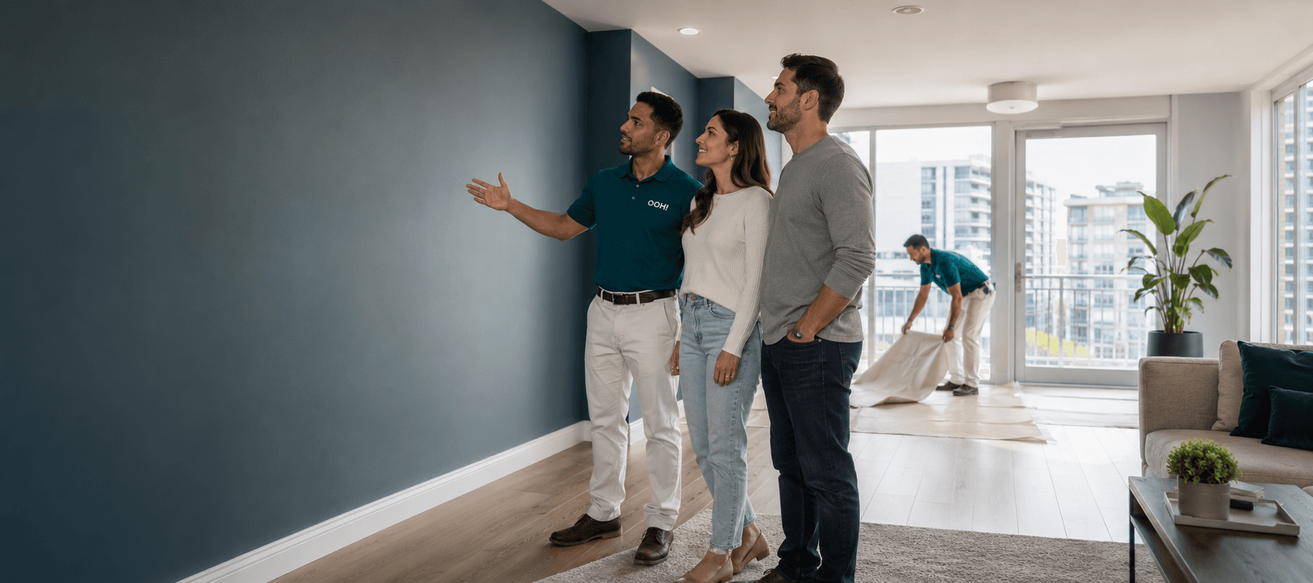 OOH! painter working in a Miami condo interior